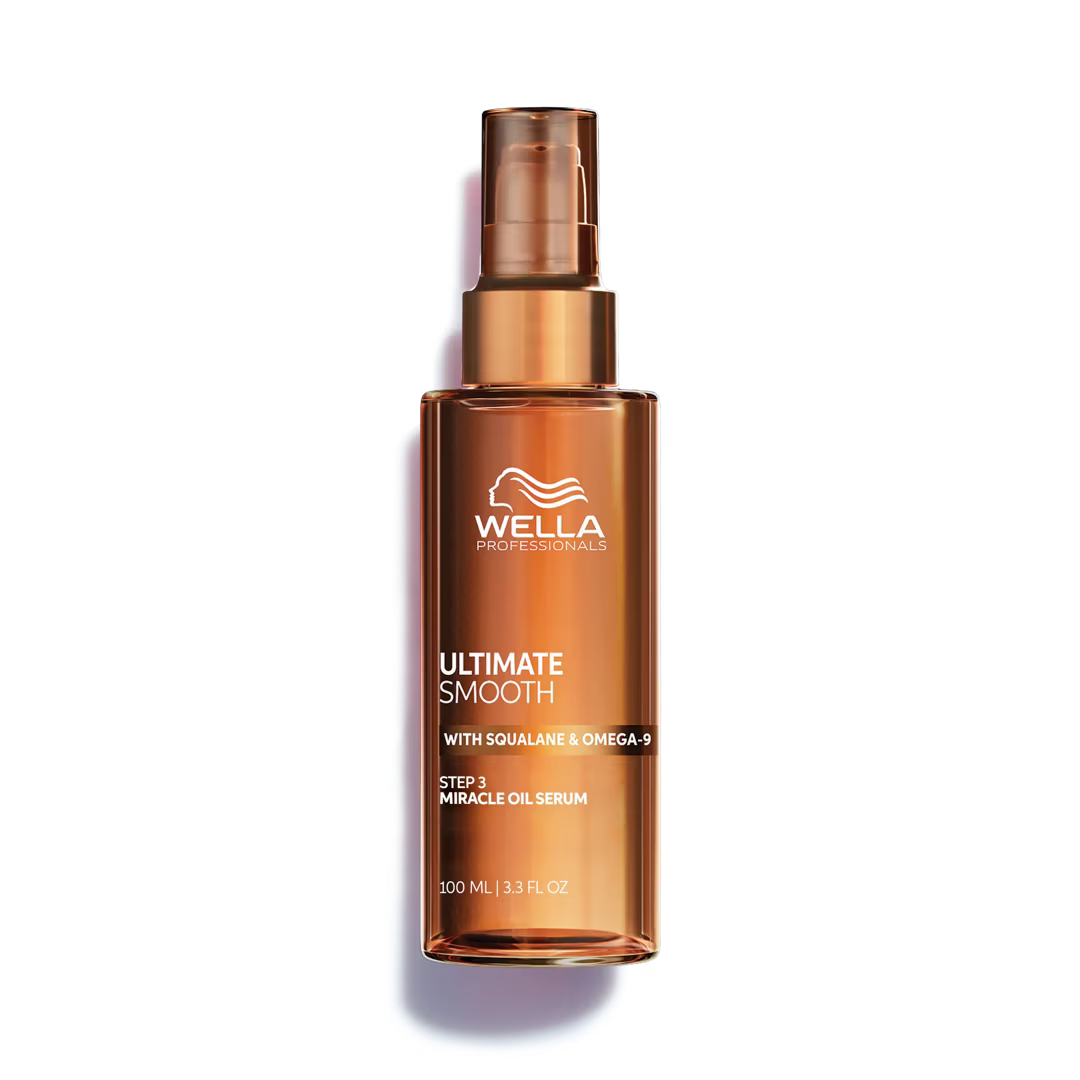 Wella Professionals Ultimate Smooth serum bottle on a white background