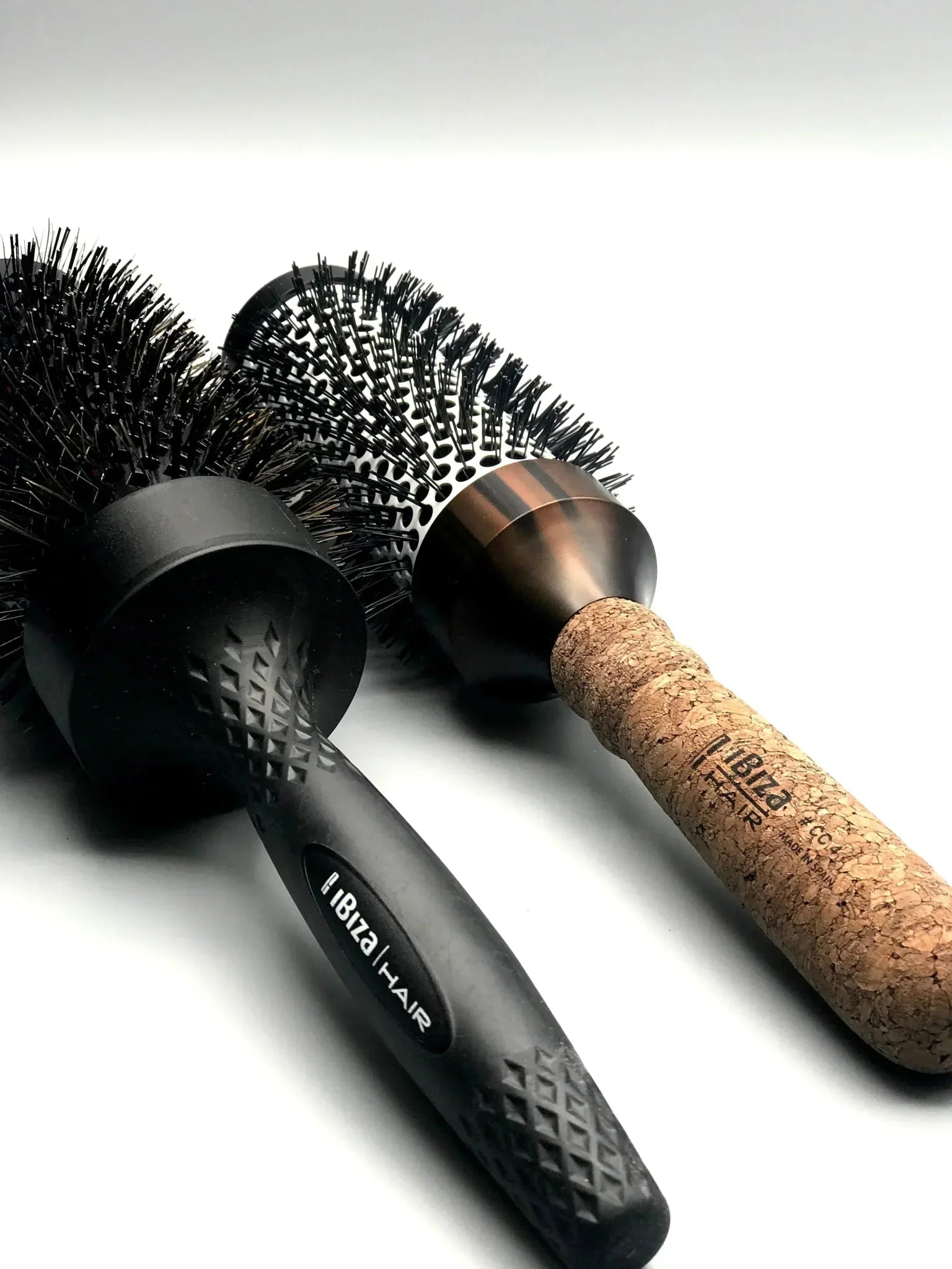 Ibiza boar bristle round brushes with cork handles, reviewed at Simply Colour in Lutz, Florida
