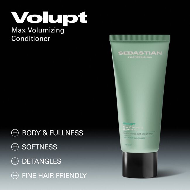Sebastian Volupt Smooth & Shine Conditioner tube on a gradient background
