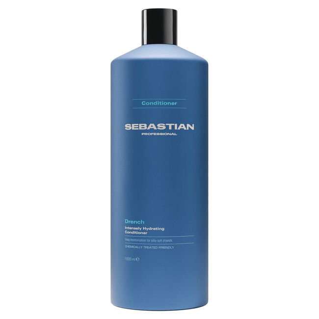 A 500ml bottle of Sebastian Professional Deep Hydrating Shampoo in a matte blue color with a black cap, shown on a plain white background.