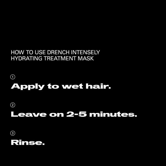 Instructions for using a hydrating treatment mask on a black background