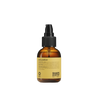 A bottle of Oway Curly Potion | Curl-Defining Serum for Soft, Shiny Curls by Oway, featuring a yellow label and black pump cap, is displayed on a black textured background.