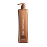 A bottle of Brazilian Blowout Deep Conditioning Masque on a black background.