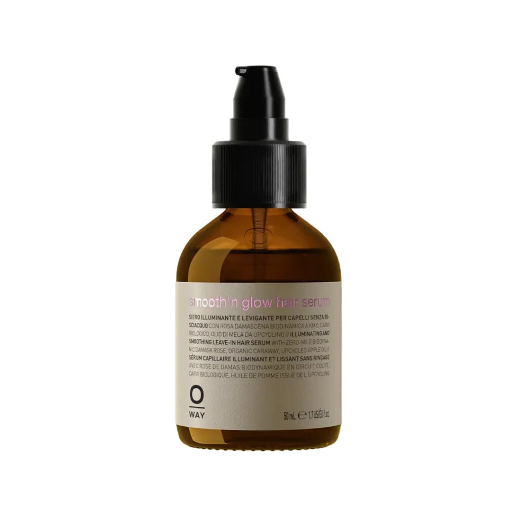 Skincare serum bottle with label on a white background