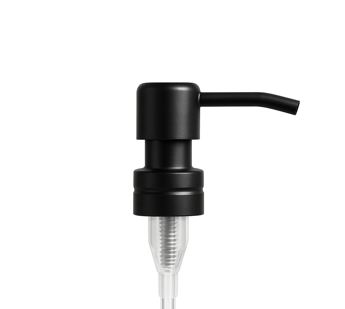 The Oway Reusable Metal Pump Dispenser by Simply Colour Hair Salon Studio & Online Store features a durable metal design with a long nozzle and clear tube, displayed against a plain white background.
