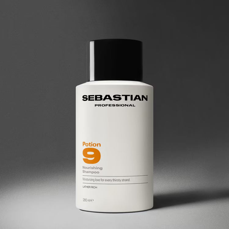 Sebastian Professional Potion 9 shampoo bottle on a gray background