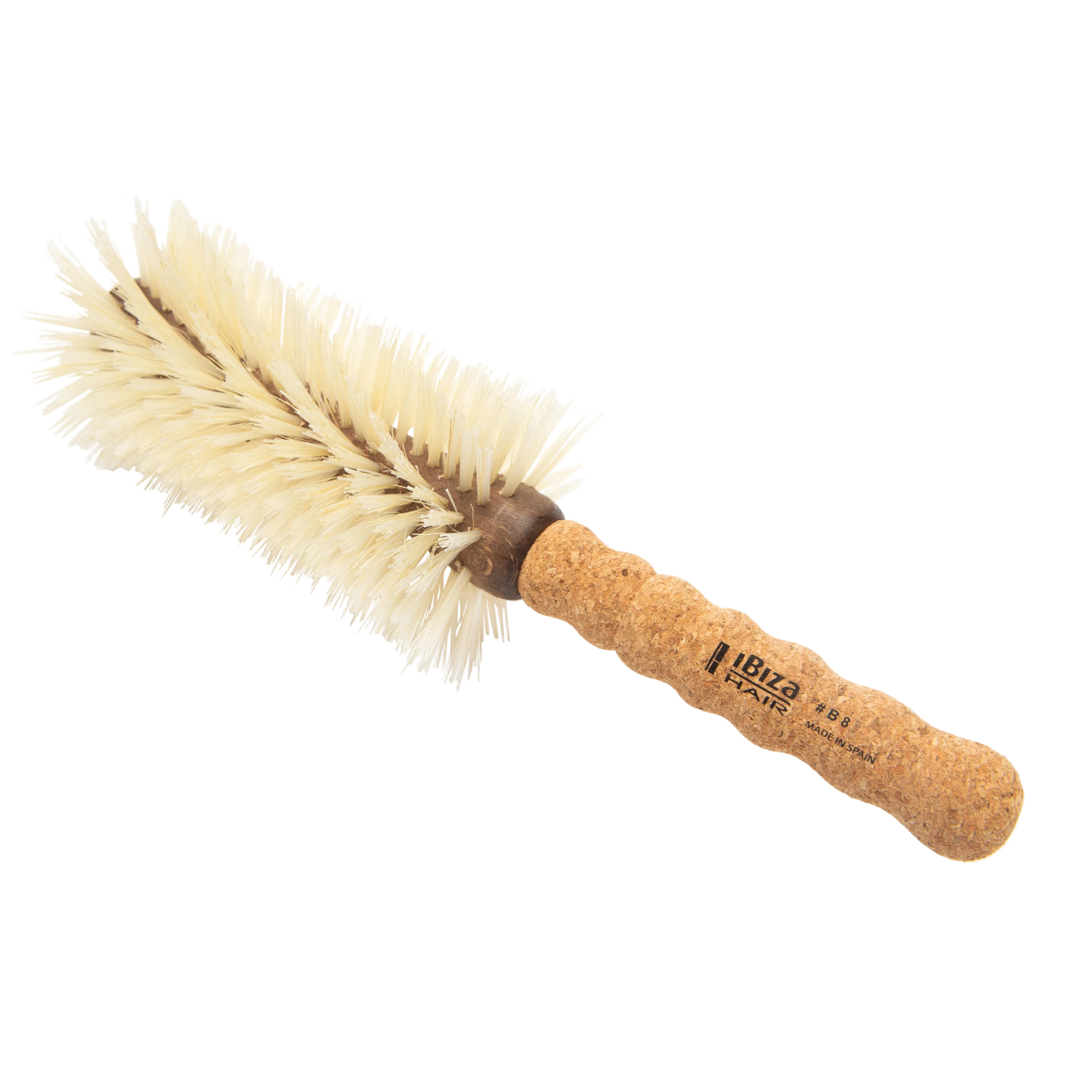 Cork brush with bristles on a white background