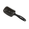Black hairbrush with bristle head on a white background