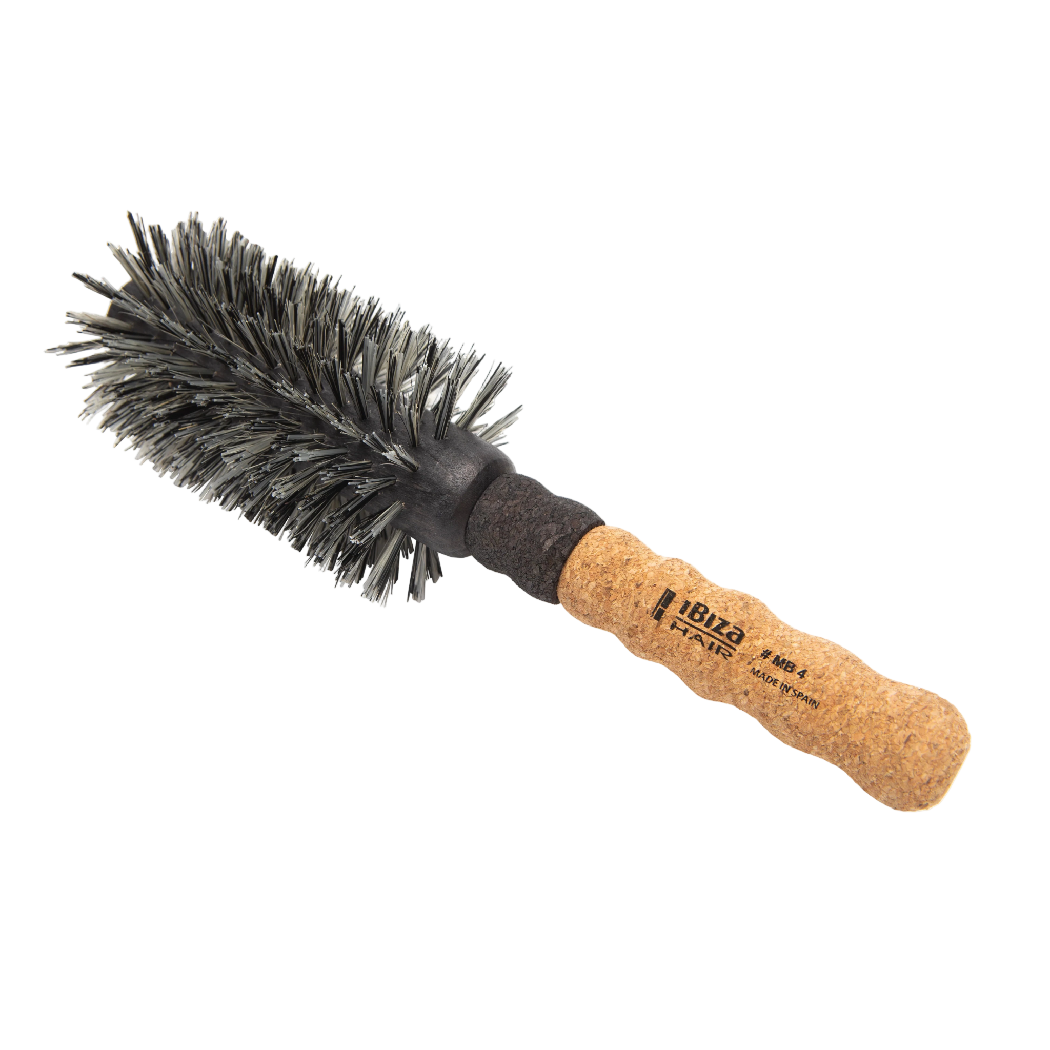 Boar bristle round brush with cork handle