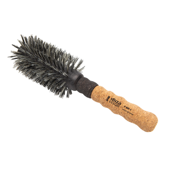 Boar bristle round brush with cork handle