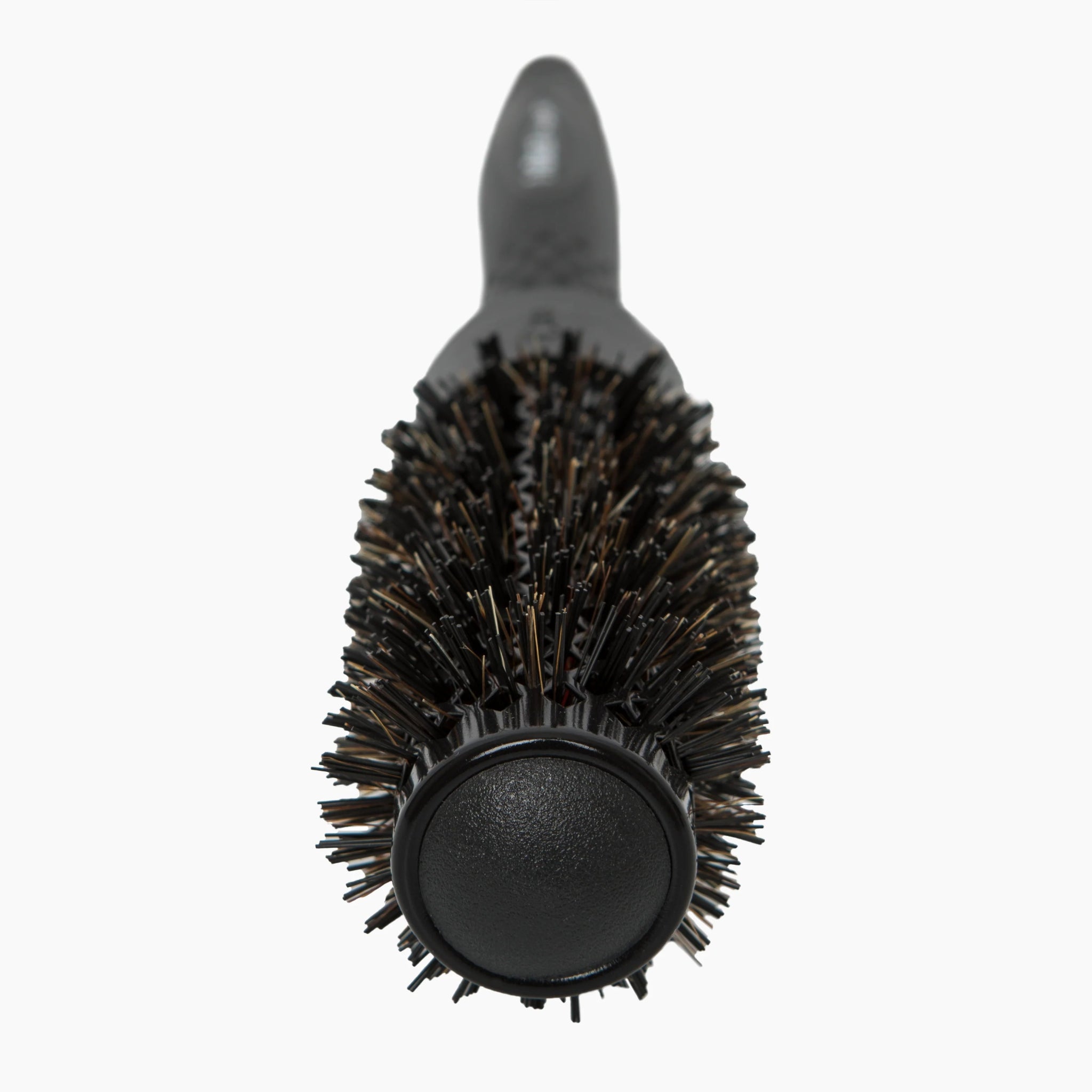 Black ceramic round brush on transparent background