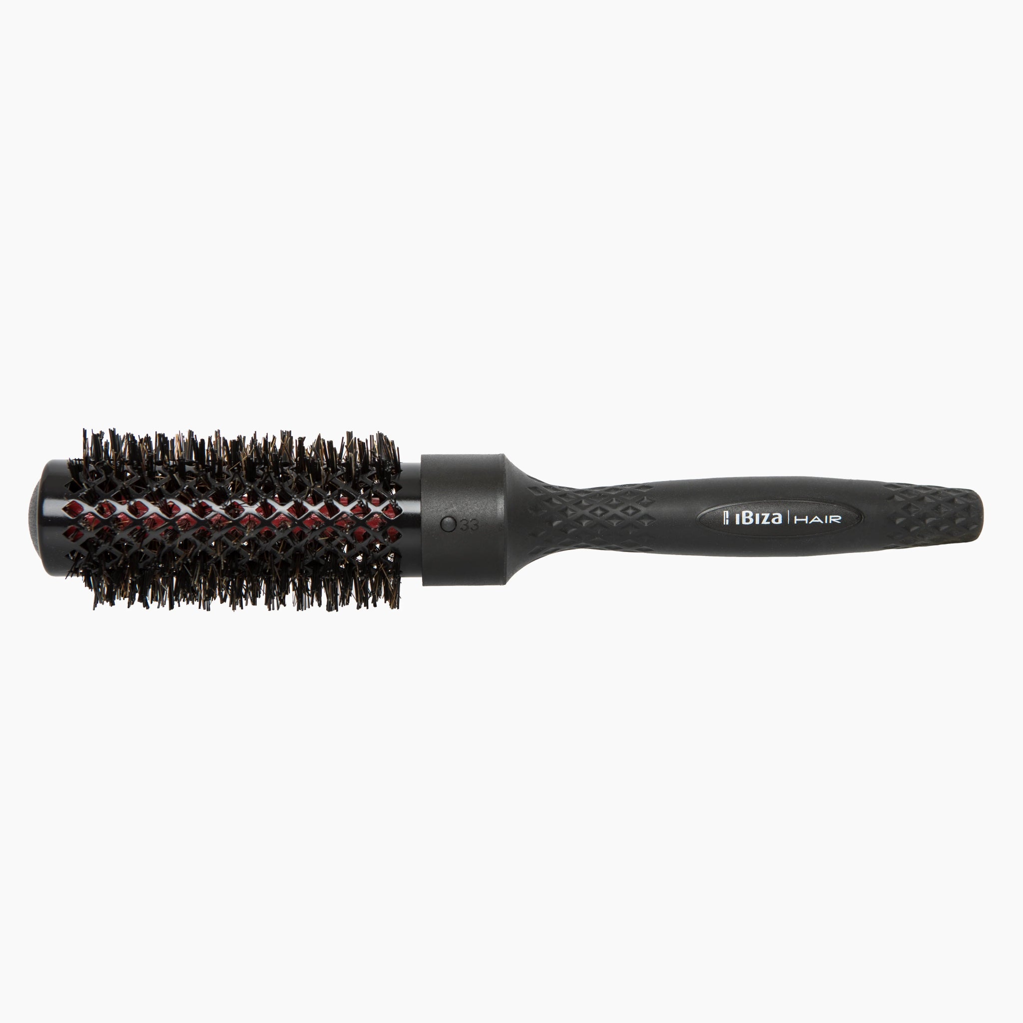Black ceramic round brush on transparent background