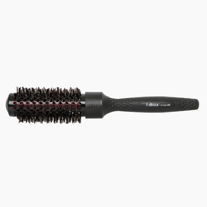 Black ceramic round brush on transparent background