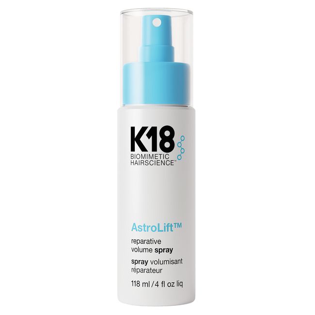 K18 Astrolift Reparative Volume Spray bottle on a white background