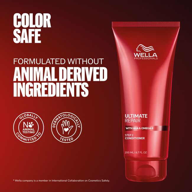 Wella Ultimate Repair Conditioner 6.7 fl oz tube - color safe, formulated without animal-derived ingredients, dermatologically tested