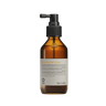 Brown glass bottle with black pump on a white background