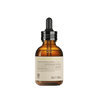 Brown glass bottle with dropper on a white background