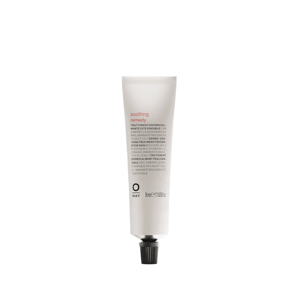 Skincare tube labeled 'soothing' on a white background