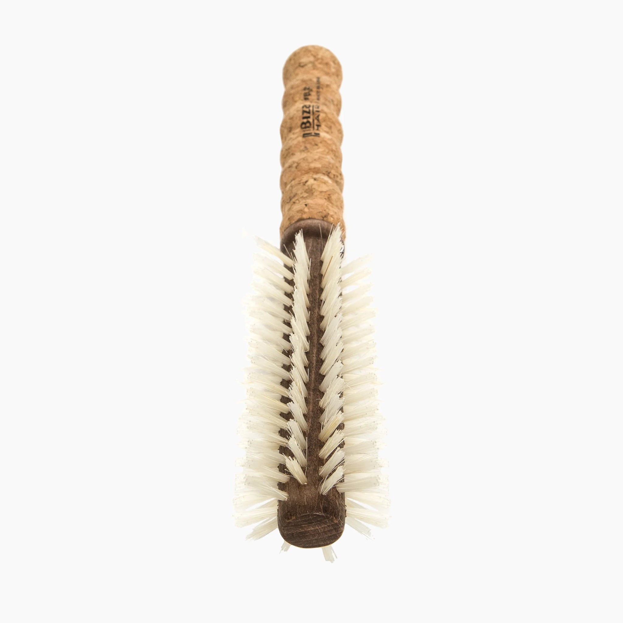 Hairbrush with cork handle on a white background