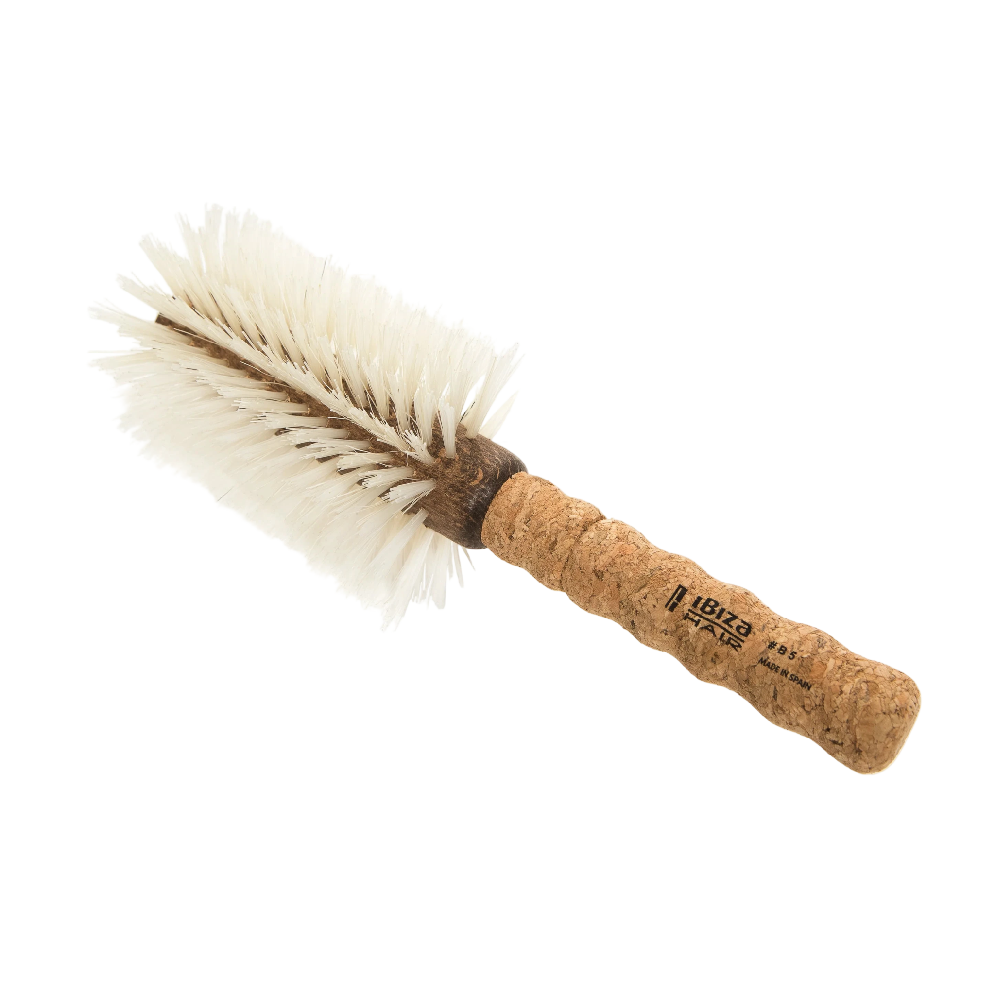 Cork brush with bristles on a white background