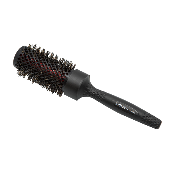 black ceramic round brush on transparent background