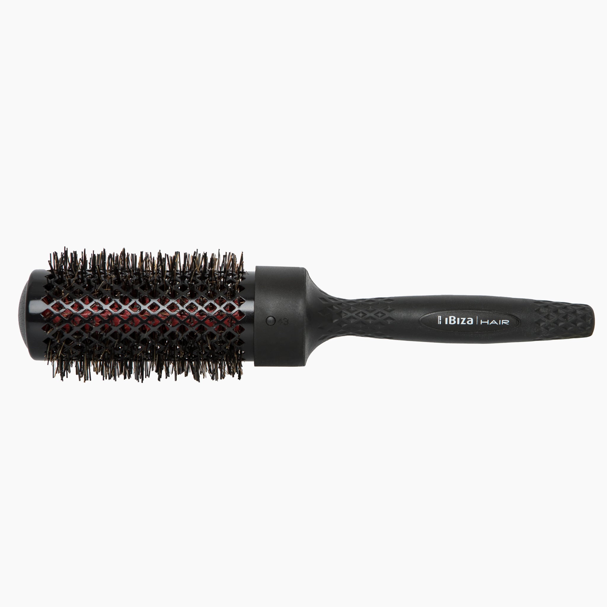 black ceramic round brush on transparent background