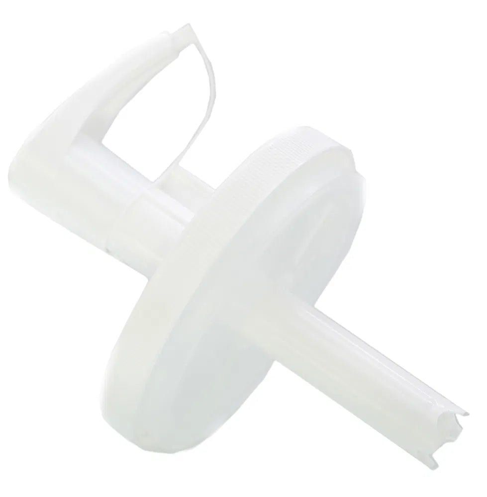 White plastic component on a white background