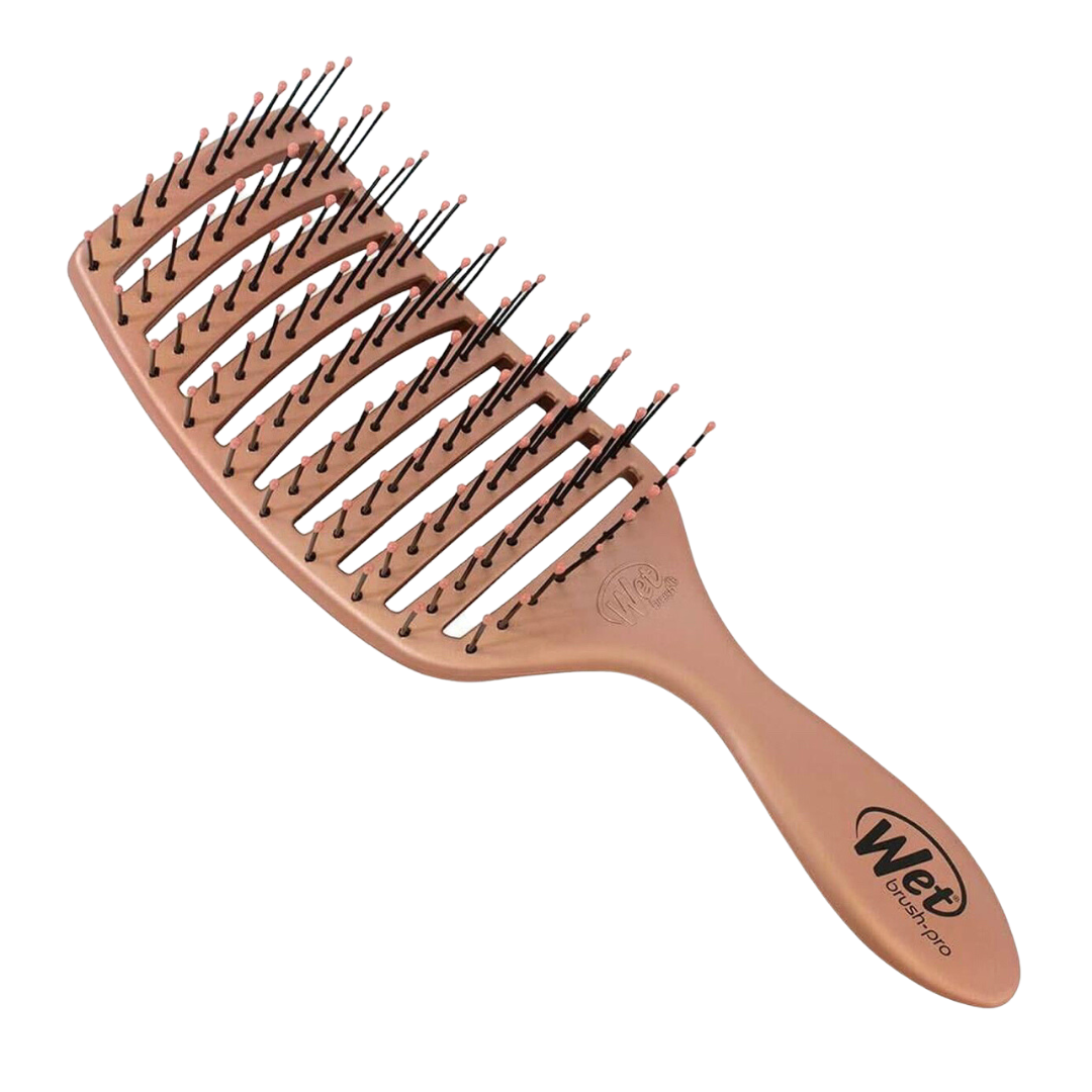 A Wet Brush Pro Epic Quick Dry Brush - Rose Gold with IntelliFlex bristles for reducing hair drying time.