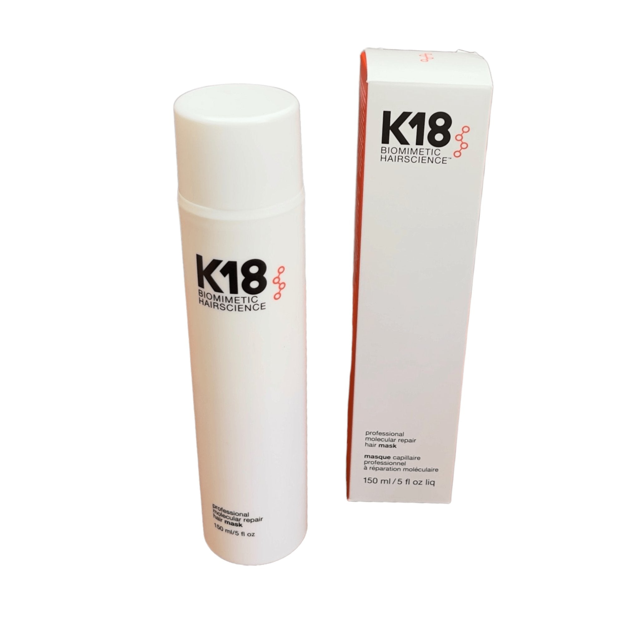A box of K18 Hair Repair shampoo with a white box next to it.