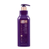 Purple bottle of Leaf and Flower CBD Instant Curl Repair Conditioner for all curl types, 33.8 fl oz (1 l) with a pump dispenser.