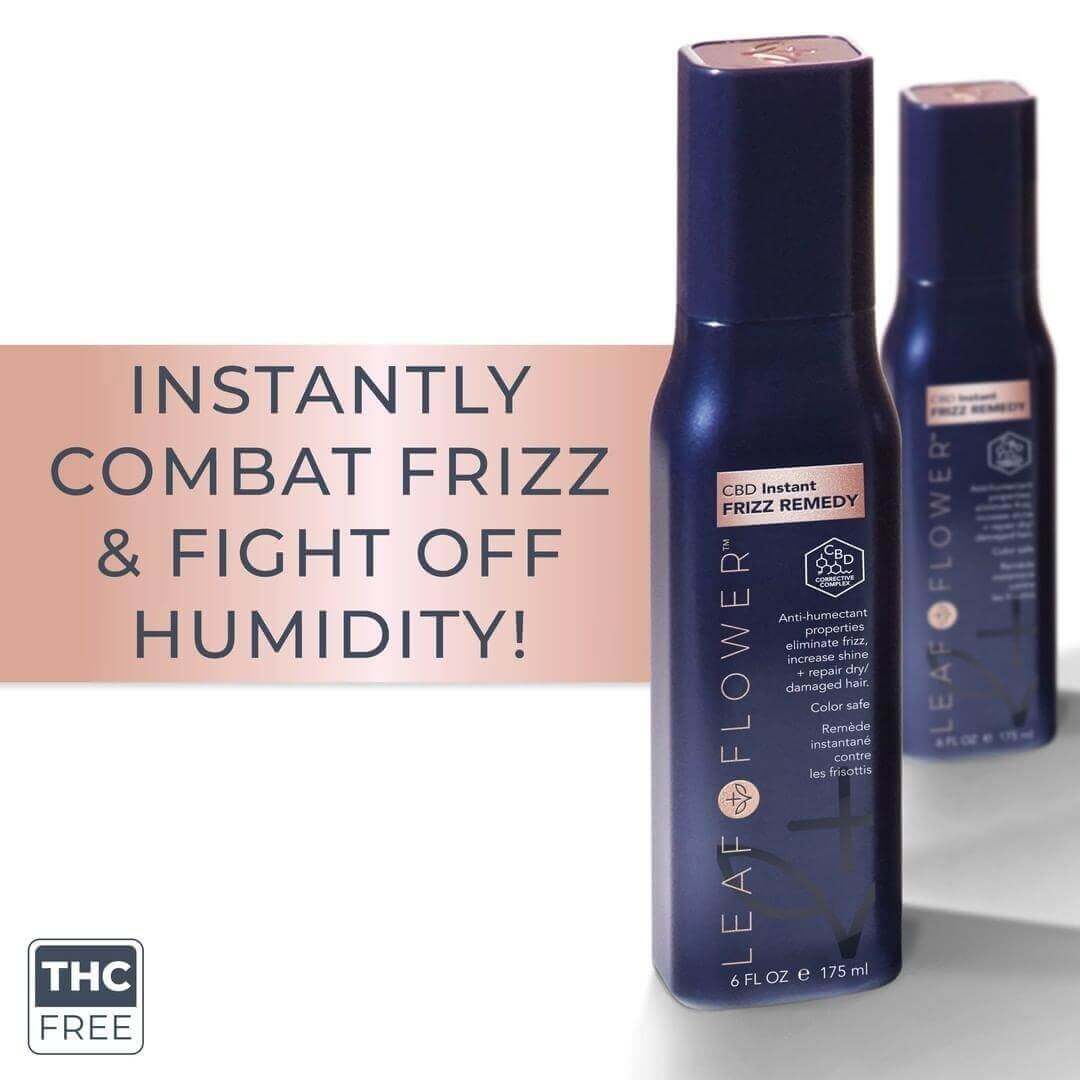Instantly combat frizz and reduce frizz with Leaf and Flower Instant Frizz Remedy, our haircare line.